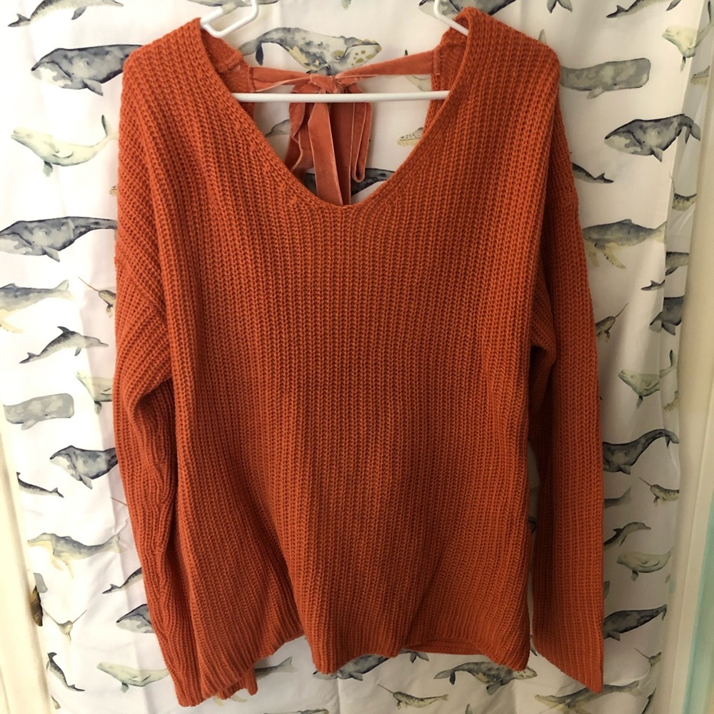 Rust Cross Back Sweater •Size XL•